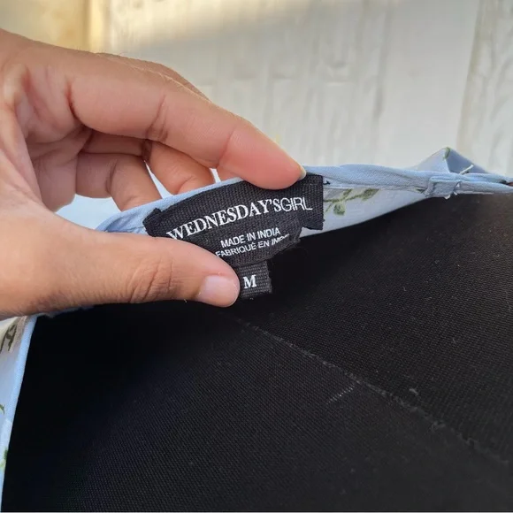 NWOT Powder Blue Floral Mini Dress - Picture 8 of 8